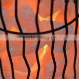 Himalayan Natural Rock Salt Lamp With Iron Art
