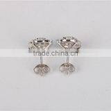 Wholesale Ladies' Micro Pave CZ Plates Stud Earring 925 Silver Jewelry thumbnail-4