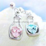 Valentine's Day Gift Jewelry Drift Bottle Crystal Heart Earrings thumbnail-1