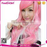 Pink Long Stock Virgin Hair Ombre Synthetic Side Part Lace Front Wigs thumbnail-2