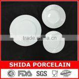 Porcelain Whitewares With Embossed Design Dinner Set
