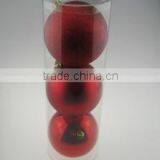10CM Red Decorative Plastic Plain Christmas Ball thumbnail-1