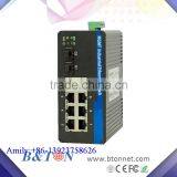 8 Ports 1000M+2 SFP Slot PoE Switch Power Over Ethernet Idustrial Managed Pure-Gigabit PoE Switch