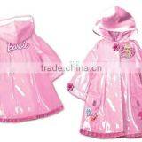 Children PVC Plastic Rain Jacket With Hooded