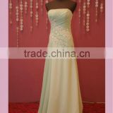 Hot sell lime chiffon with lace evening dress for seniors