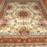 9x12ft hand knotted wool and silk red rugs