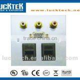 Aluminum Hotel Wall Plate With Audio and RJ45 Network
