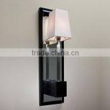 0814-30 Base in Wenge Wood and Bevelled Mirror Reflector Satin Nickel Stem Wall Light