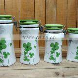 Hot Sale Fresh Decal Ceramic Seal Canisters With Green Lid thumbnail-1