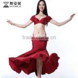 Wuchieal Spandex Belly Dance Costume With Bra Top and Wrap Fish Tail Skirt thumbnail-5