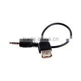 3.5mm Male AUX Audio Plug Jack to USB 2.0 Female Converter Cable Cord Car MP3 Audio Cable Line thumbnail-1