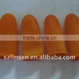 Anti-skid Latex Finger Cot With Disposable and Orange /transparent Color
