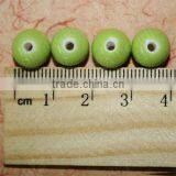 Bead Porcelain Green 10mm Round thumbnail-2