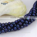 Fresh water pearl strand wholesale 8mm AA real peacock color pearl strand