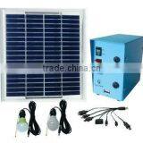 5W Portable and Durable Solar Light Kit With 12V/4AH Battery 2 Lamps for 6 Hours With USB Charge Mobile