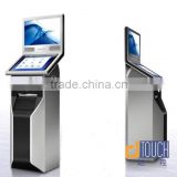19" floor stand multi touch dual screen kiosk for bank auto service and public news with computer
