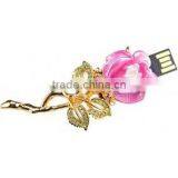 2014 Newest Wedding Themed Diamond Rose Flower 8GB Usb Flash Drive