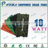 Mini Solar Mobile Charger Sunpower Solar Model Tariff Exemption 13W Solar Folding Panel Charger (PETC-H13) thumbnail-1