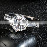 Women's Jewelry Silver Plating White Zircon Luxury Adjustable Engagement Rings thumbnail-3