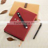 2016 USB PU Leather Notebook Luxury Business Meeting Organizer Usb Notebook With 8G USB and 10000mAh Power Bank as Best Trave thumbnail-4