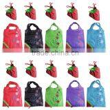 10 Assorted Colors Strawberry Shopping Bag Reusable Foldable ECO Plastic Bags Pouch Shoulder Tote Bag