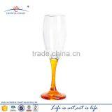 Cheap High Quality Yellow Colored Wine Decorative Glass Goblet