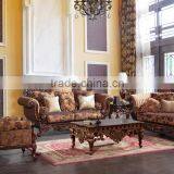 2017 Fancy Top Grain Genuine Leather Living Room Furniture Sofa Set/Spanish Style Hand Carved Living Room Sofa (MOQ=1 Set) thumbnail-6