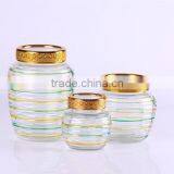 Square Colored Glass Biscute Jar With Display Cover thumbnail-4