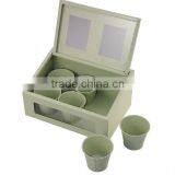 Sliver Metal Planter Set of 3 Pcs With Holding Tray /flower Pots Wholesale thumbnail-1