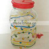 3L Logo Printed Glass Preserving Dispenser Jar With Plastic Lid Tap thumbnail-2