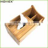 Bamboo Tissue Box Holder With Organizer Holder/Napkin Holder Paper Holder/Homex_FSC/BSCI Factory thumbnail-1