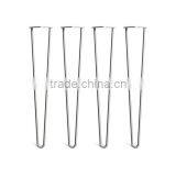 Chrome Plated Steel Leg 28 Inch 3 Rod Outdoor Hairpin Table Leg thumbnail-2
