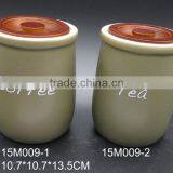 Shining Finish Hermetic Porcelain Tea Coffee Canisters Storage Jar thumbnail-4