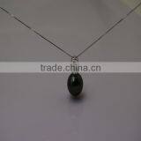 17'' 12-13mm Tahitian Pearl Pendant Peacock Green Necklace thumbnail-1