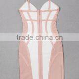 New Arrival Hot Fashion 2015 Cut Sexy V Neck Bodycon HL Spaghetti Strap Bandage Dress Cocktail Party Dress thumbnail-4