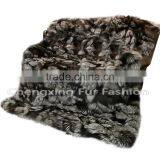 CX-D-116 Wholesale Luxury Real Silver Fox Fur Throw And Fur Blanket thumbnail-3