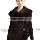 CX-G-B-196A New Design Women Knitting Rabbit Fur Fashion Vest Fur Clothing thumbnail-1
