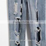 Simple Clothing Hole Torn Female Jeans Women's Cool Denim Pants Straight Jeans for Girl Destroyed Casual Pants thumbnail-2