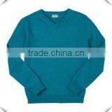 Boys 100 % Cotton Dark Teal Heather V-neck Sweater thumbnail-1