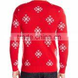 Men Red Sweater Blue Coat Reindeer Pattern Christmas Lights Jumper thumbnail-2