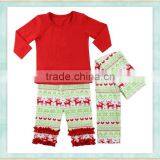 Wholesale the Popular Christmas Ret Pajamas Outfit Baby Girls and Boys Clothes thumbnail-1