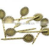 Custom Antique Bronze Alloy Cabochon Setting Bobby Pin Hair Clip thumbnail-2