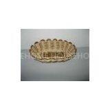 Weaving Oval Plastic Fruit Basket For Storage , Grey Rattan Baskets thumbnail-1