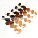 Blonde Indian Human Hair Weaves Wavy 1B/4/27# Body Wave Indian Ombre Hair Extension thumbnail-5