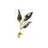 Painting Three Leaves Metal Curtain Finials With Electroplating Surface thumbnail-1