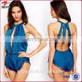 Wholesale Women Halter Chiffon Lace Playsuit