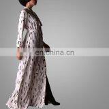 Modern Dubai Style Kebaya Shirt Islamic Dress Abaya Muslim Shirt Long Printing Abaya For Office Lady Latest Burqa Design thumbnail-5