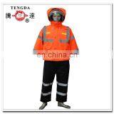 Orange Reflective Safety Polyester Worker Rain Coat thumbnail-2
