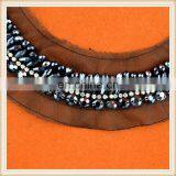 Custom Fashion Black Beaded Trim With Mesh thumbnail-5
