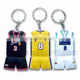 New style branded pvc rubber keyring backitball uniform keychain